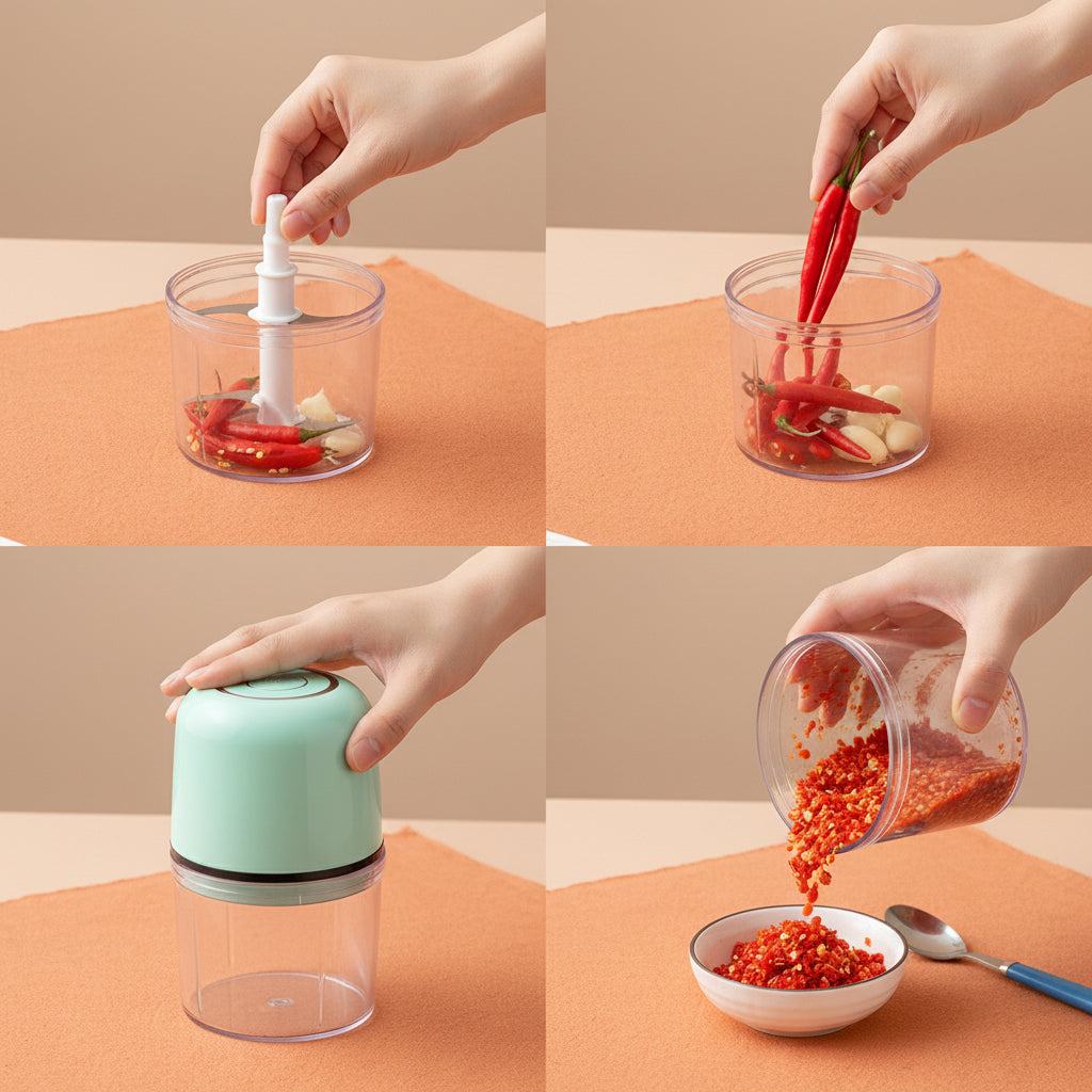 Mini Electric Garlic Chopper: Your Essential Kitchen Assistant for Quick and Easy Meal Prep - VibeDroid