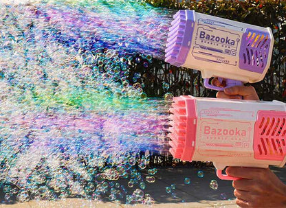 Automatic Bubble Gun for Kids - 69 Holes Bubble Rocket Blower with Light - VibeDroid