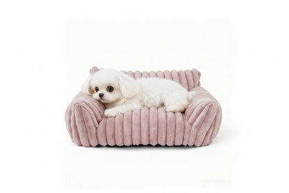 Fluffy Cat Couch for Indoor Cats – Cozy Pet Sofa with Soft Corduroy Fleece - VibeDroid