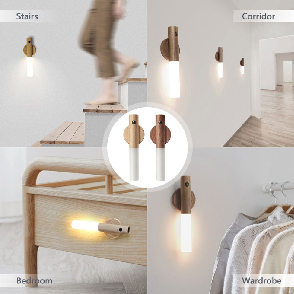 Auto LED USB Magnetic Wireless Night Light Corridors Porch Lights PIR Motion Sensor Wall Light Cabinet Lamp - VibeDroid