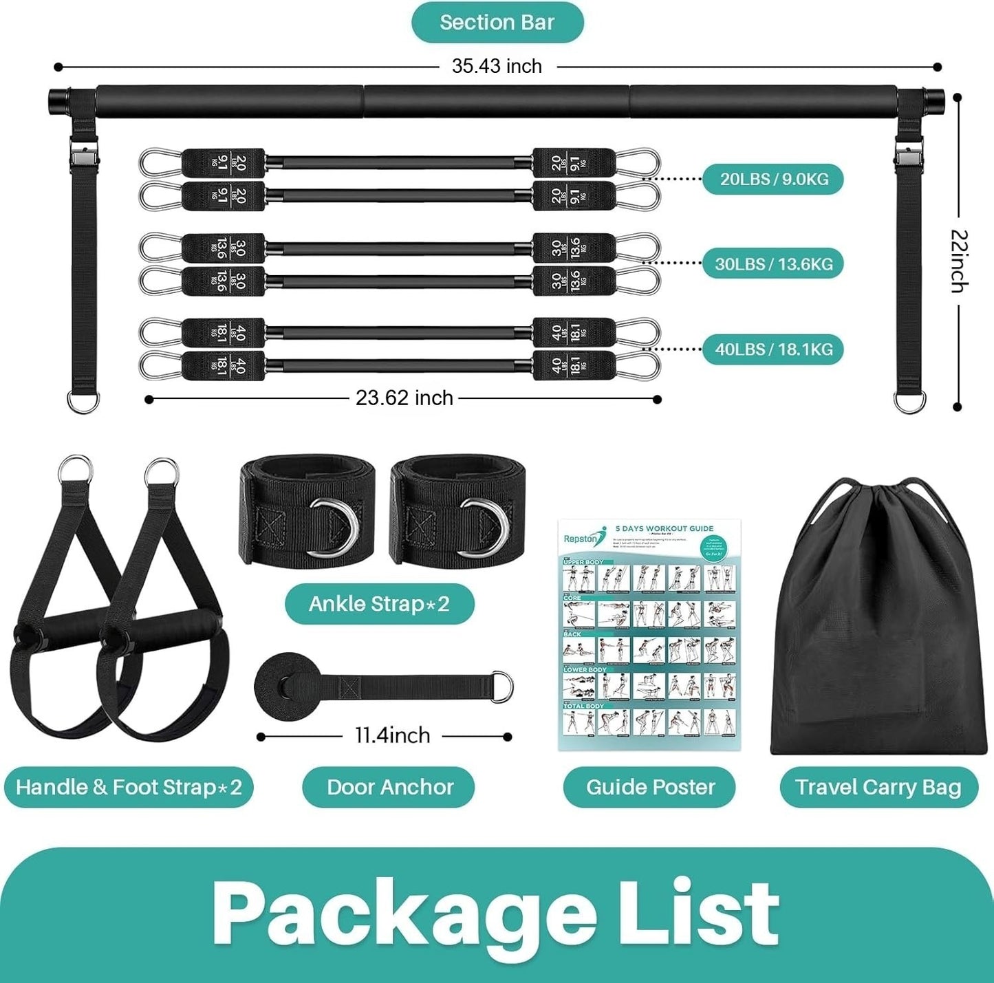 Transform Your Home Workouts with the Pilates Bar Kit with Resistance Bands - VibeDroid