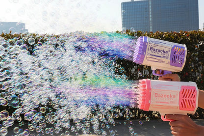 Automatic Bubble Gun for Kids - 69 Holes Bubble Rocket Blower with Light - VibeDroid