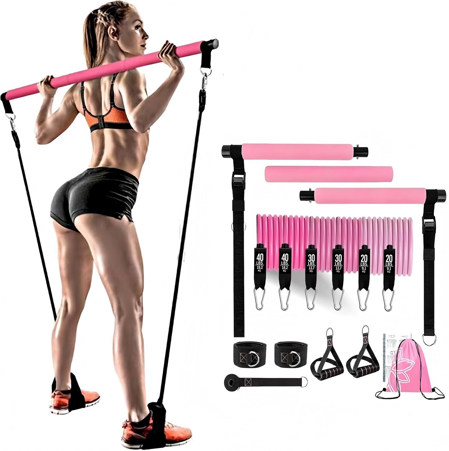 Transform Your Home Workouts with the Pilates Bar Kit with Resistance Bands - VibeDroid