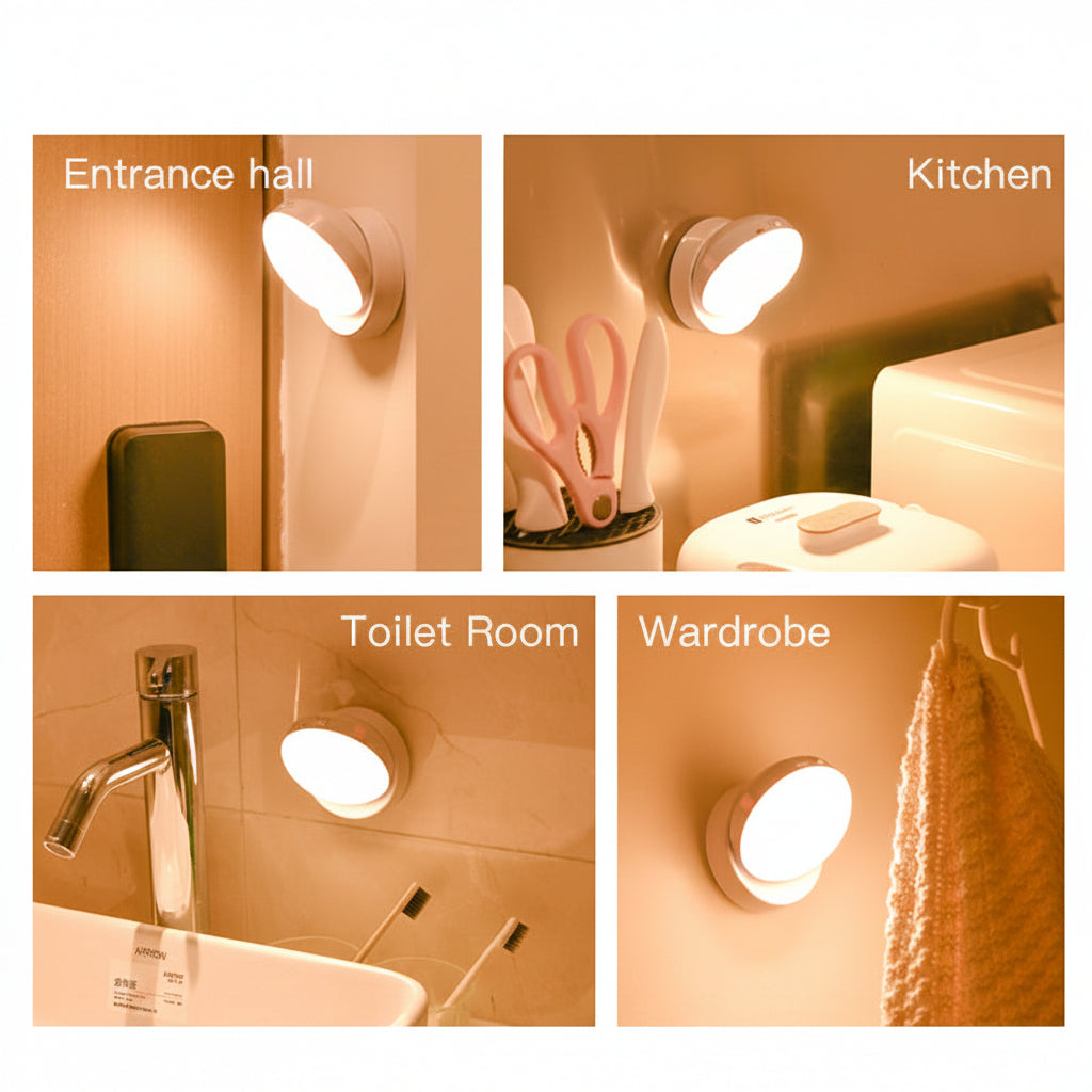 Rotating Human Body Sensor Light Corridor Garage Light Wardrobe Light Motion Sensor Night Light - VibeDroid