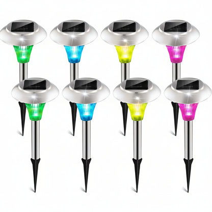 24Pcs 12Pcs 8Pcs 4Pcs Solar Garden Lights IP44 Waterproof 7 Color Changing For Yard Driveway Walkway