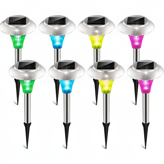 24Pcs 12Pcs 8Pcs 4Pcs Solar Garden Lights IP44 Waterproof 7 Color Changing For Yard Driveway Walkway