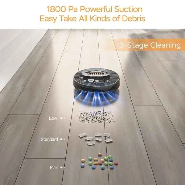 Geek Smart Robot Vacuum Cleaner G6 - Ultra-Thin with 1800Pa Suction Power & Smart App Control