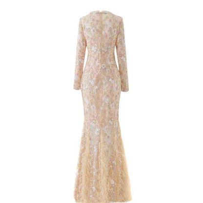 New Lace Slim Fit Long Sleeve Dress Womens Autumn Fashion