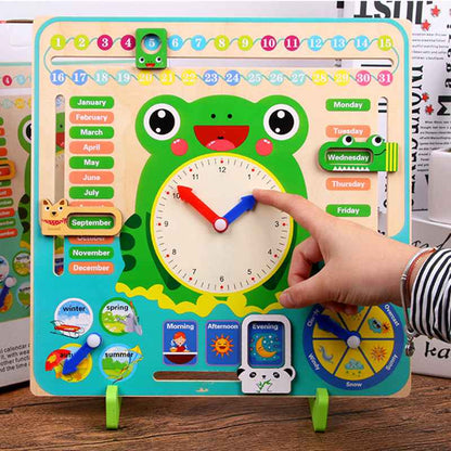 Montessori Wooden Calendar & Weather Clock – Educational Learning Toy for Toddlers