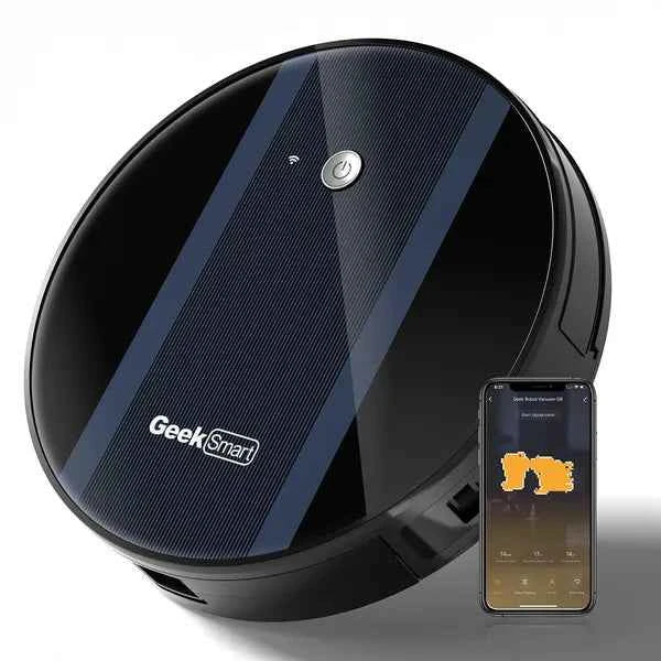 Geek Smart Robot Vacuum Cleaner G6 - Ultra-Thin with 1800Pa Suction Power & Smart App Control