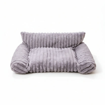 Fluffy Cat Couch for Indoor Cats – Cozy Pet Sofa with Soft Corduroy Fleece - VibeDroid
