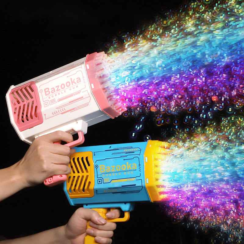 Automatic Bubble Gun for Kids - 69 Holes Bubble Rocket Blower with Light - VibeDroid