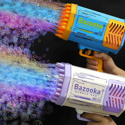 Automatic Bubble Gun for Kids - 69 Holes Bubble Rocket Blower with Light - VibeDroid