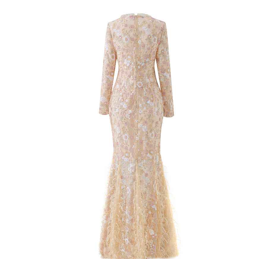 New Lace Slim Fit Long Sleeve Dress Womens Autumn Fashion