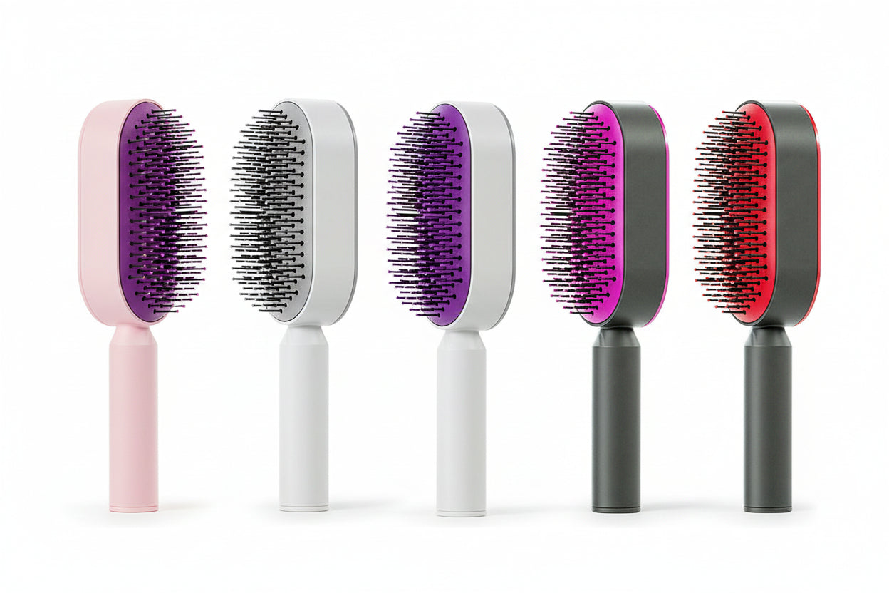 Self Cleaning Hair Brush: Effortless Brushing and Care for Healthy Hair - VibeDroid