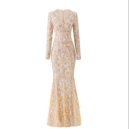 New Lace Slim Fit Long Sleeve Dress Womens Autumn Fashion