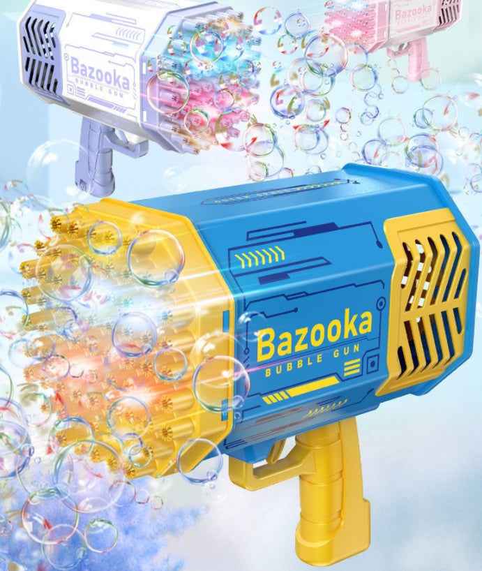 Automatic Bubble Gun for Kids - 69 Holes Bubble Rocket Blower with Light - VibeDroid