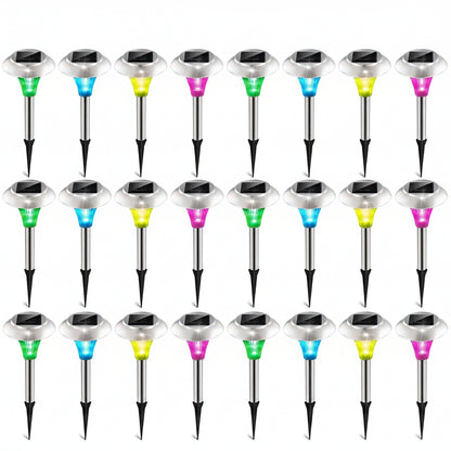 24Pcs 12Pcs 8Pcs 4Pcs Solar Garden Lights IP44 Waterproof 7 Color Changing For Yard Driveway Walkway