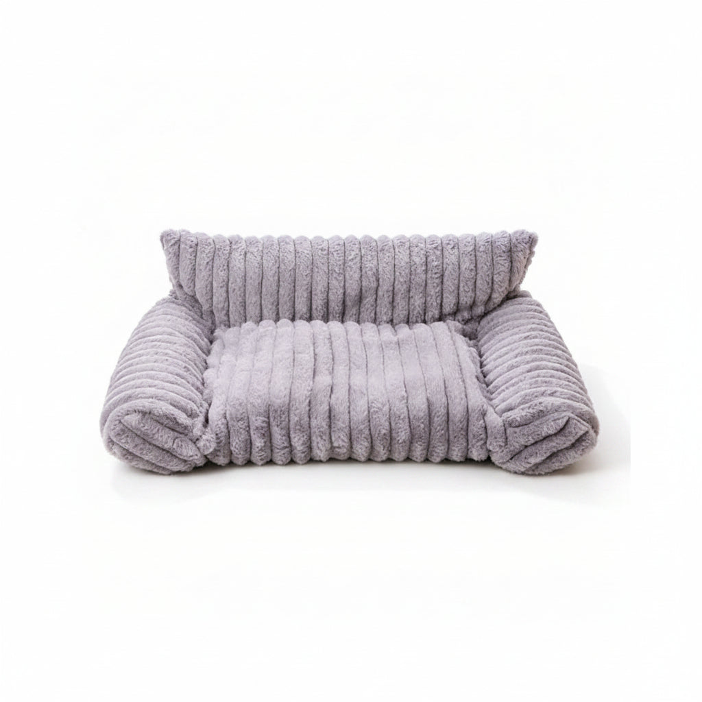 Fluffy Cat Couch for Indoor Cats – Cozy Pet Sofa with Soft Corduroy Fleece - VibeDroid